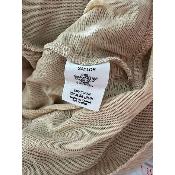 Saylor Saydee Mock Neck Long Sleeve Ruched Mini Dress Metallic Large $275 - Picture 11 of 11